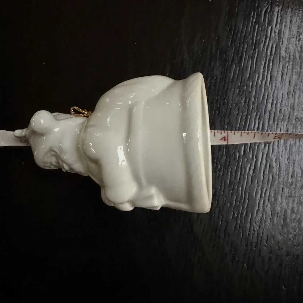 Cost Plus Porcelain‎ Santa Bell Ornament White Japan Made Gift Christmas Decor